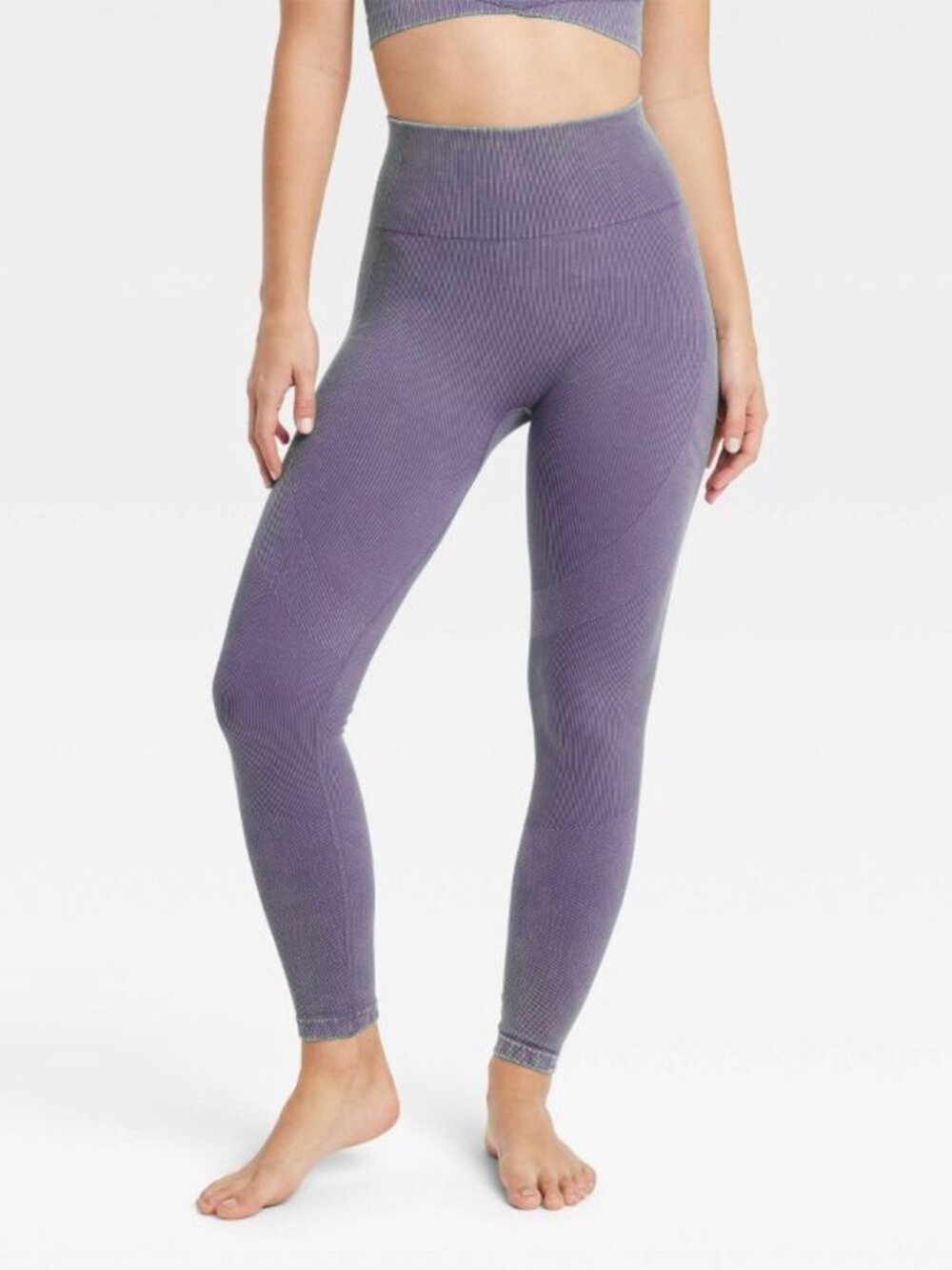 JoyLab High Rise Ribbed Seamless 7/8 Leggings - Heron Purple